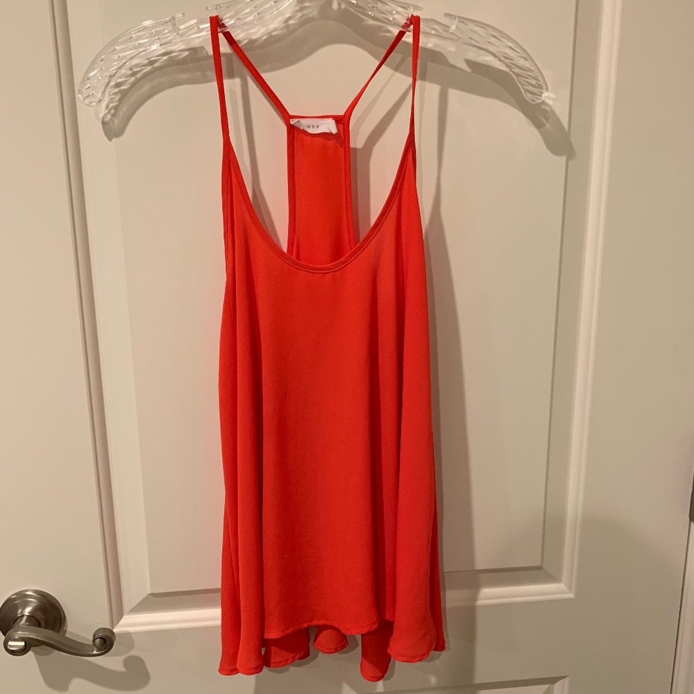 Orange racer back top